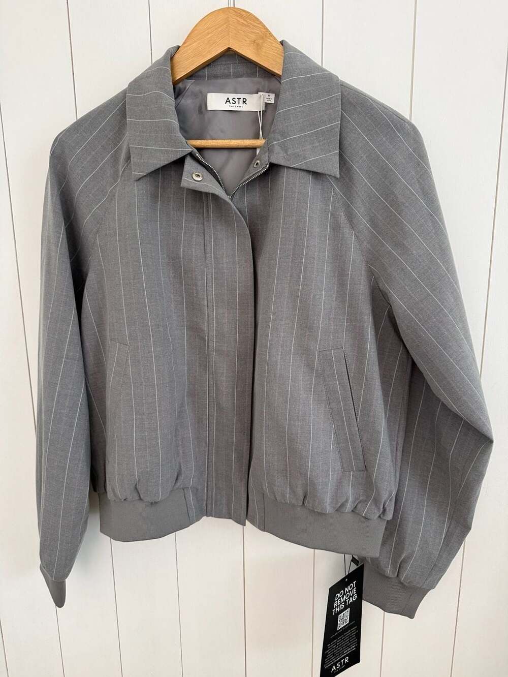 ASTR the Label Pinstripe Flight Jacket Size M